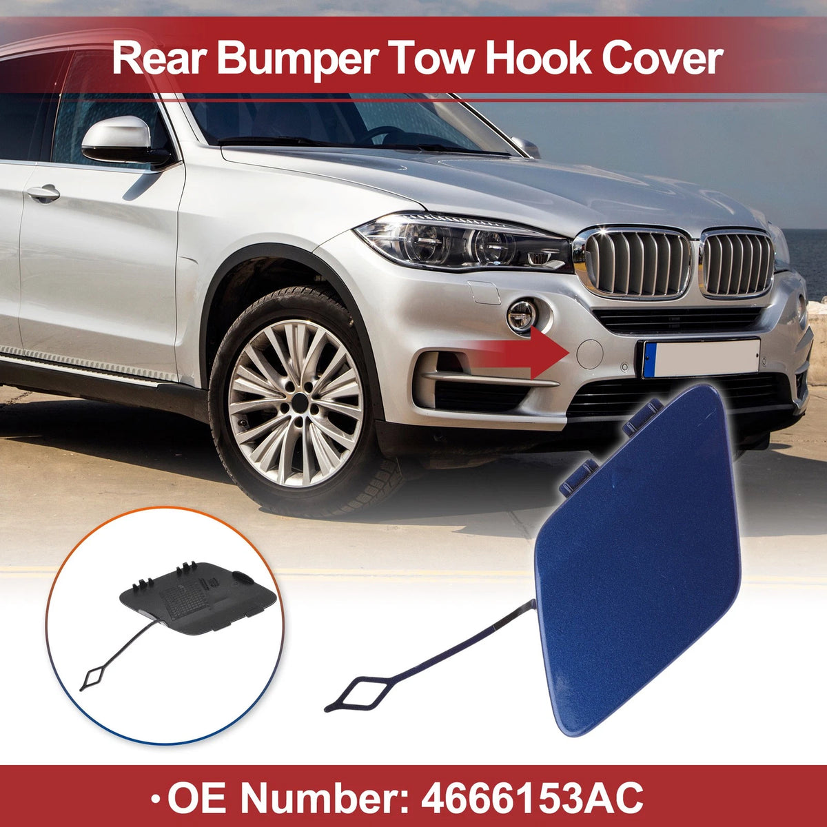 Rear Tow Hook Cover for BMW 428i (2014-2016) - Estoril Blue Metallic