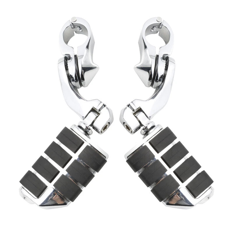Chrome 1.25" Engine Guard Highway Foot Pegs & Clamps for Harley