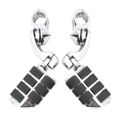 Chrome 1.25" Engine Guard Highway Foot Pegs & Clamps for Harley