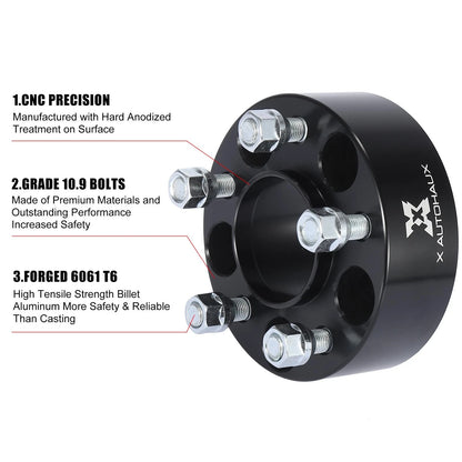 4 x 5 Lug 5x4.5" 2" Thickness Wheel Spacers Adapters Black for Lincoln Ford