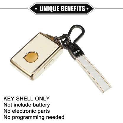Smart Key Fob Case Kit for Volvo S60 (2019-2021) TPU White w/ Key Chain