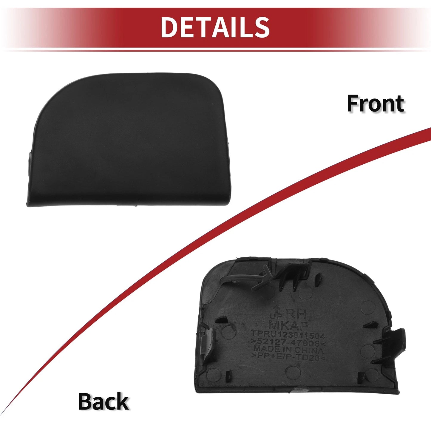 Right Front Car Tow Hook Cover for Toyota Avensis (2008-2011)