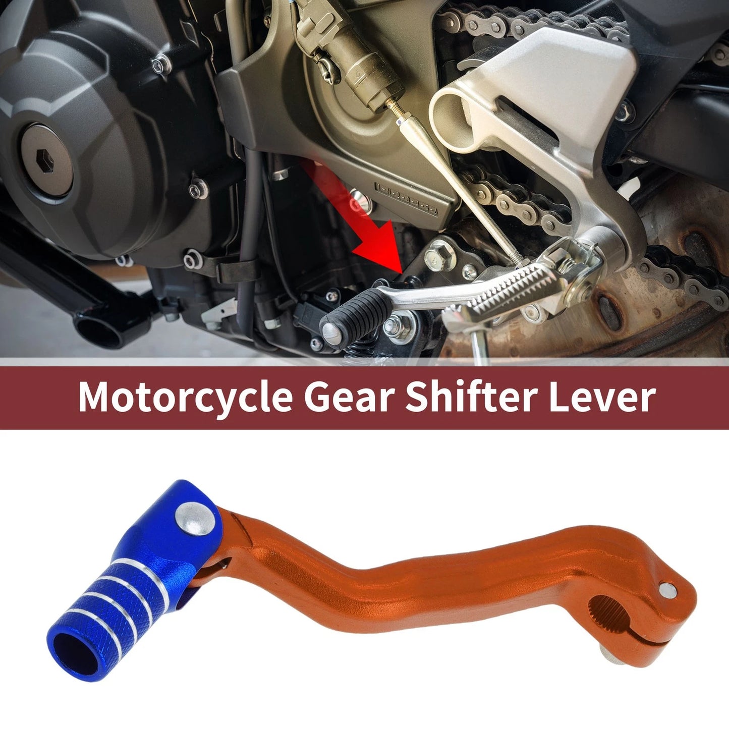 Folding Gear Shifter Lever Orange Blue Silver Tone for Bosuer M4