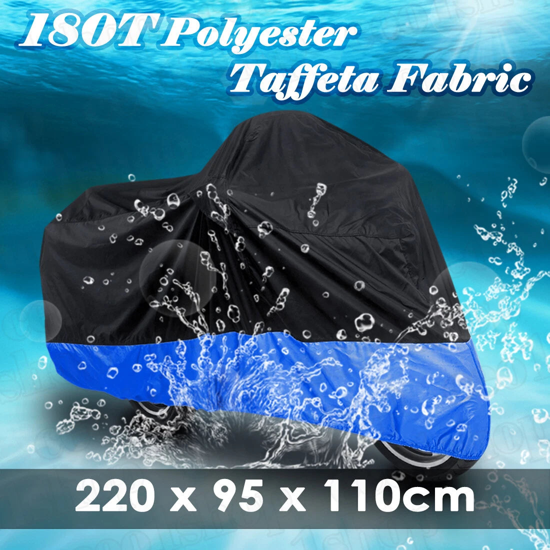 Motorcycle Cover L 180T Black/Blue for Suzuki Katana GSXR 600 750 1000 (1998-2006)