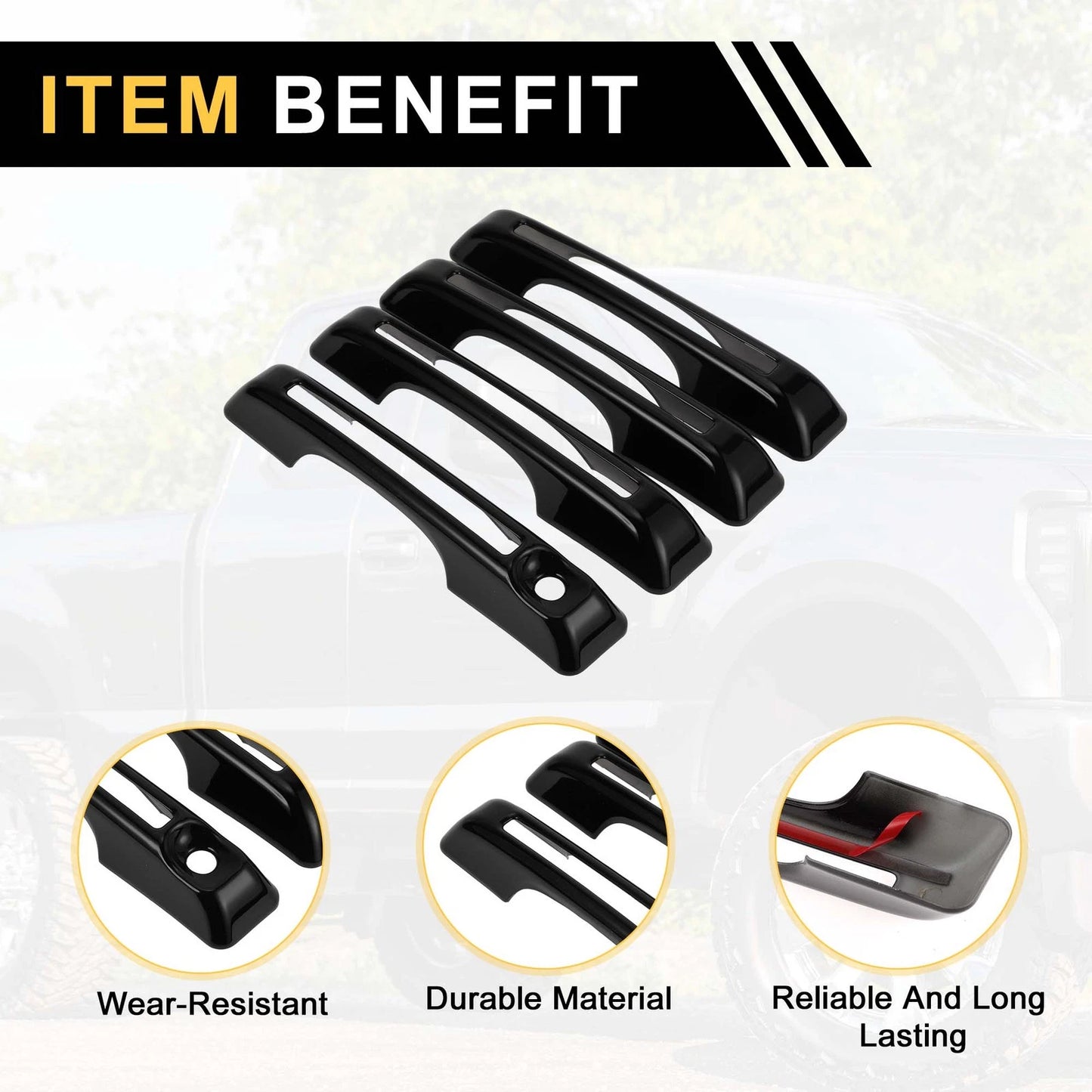 Car Door Handle Protector Set for Ford Maverick (2022-2023) Glossy Black