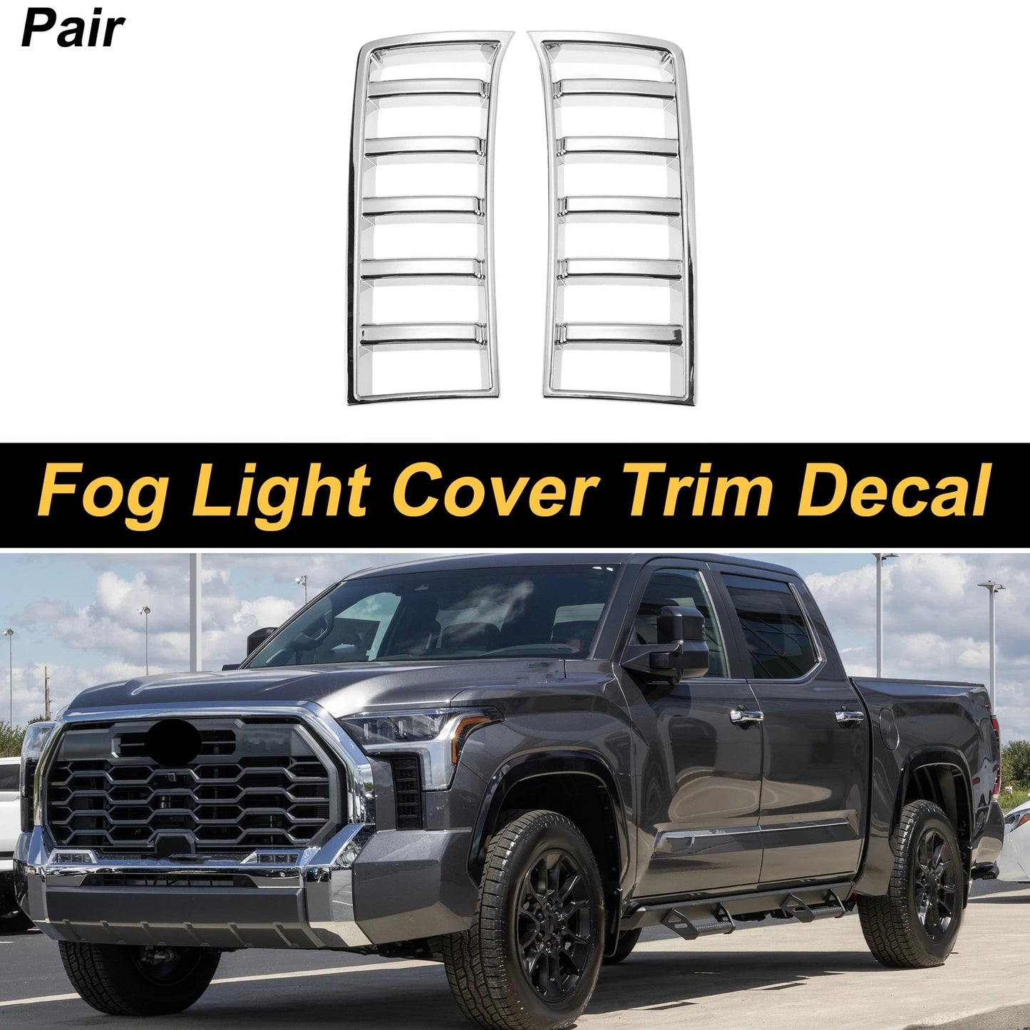 Front Left Front Right Fog Light Cover Trim 2 x for Toyota Tundra (2022–2025)