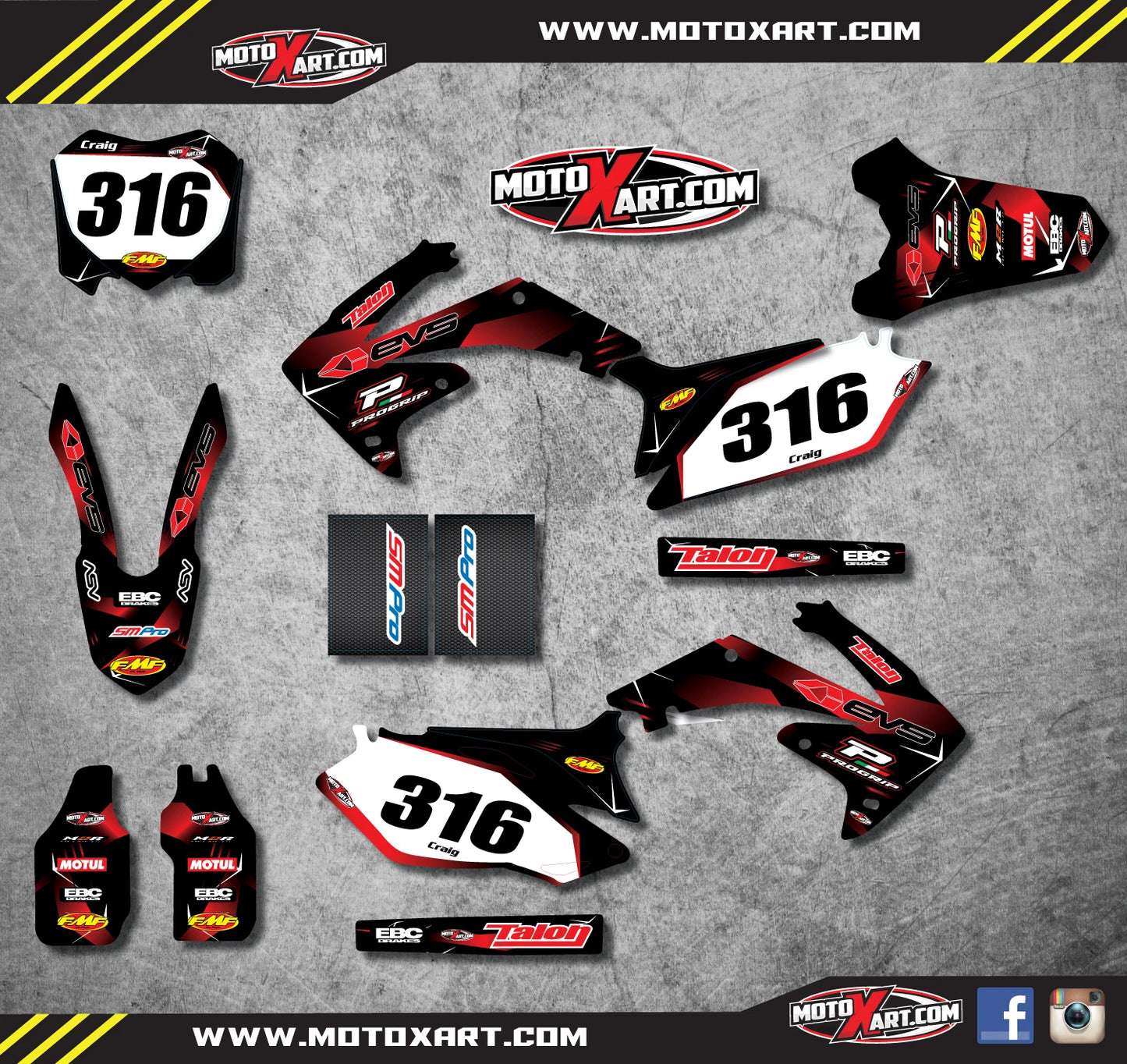 Full Custom Graphic Stickers for Honda CRF 450 (2009-2012)
