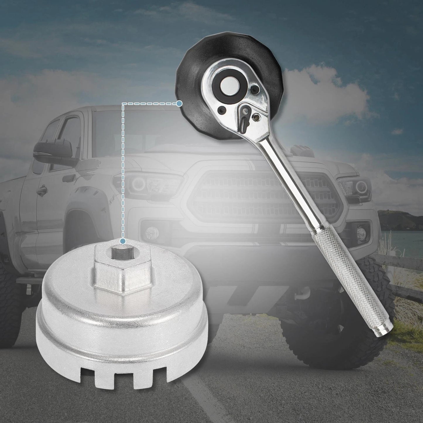 14 Flute 64.5mm Oil Filter Wrench Cap for Toyota