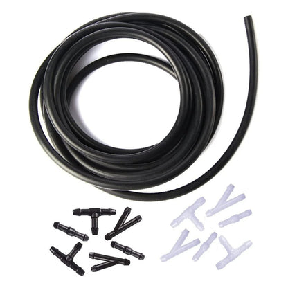 Windshield Wiper Washer Nozzle Hose Kit 4m 12 Connector Black/White