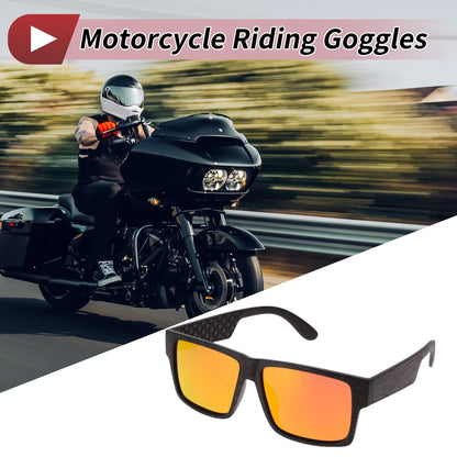 Motorcycle Riding Goggles Red Lens Black Frame Tri-acetel Cellulose PC UV400