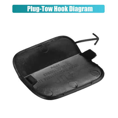 Front Left Tow Hook Cover for Toyota Highlander (2001-2023) Black