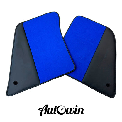 AutoWin Blue Floor Mats for Ferrari SF90 Stradale (2019-2024) with Leather