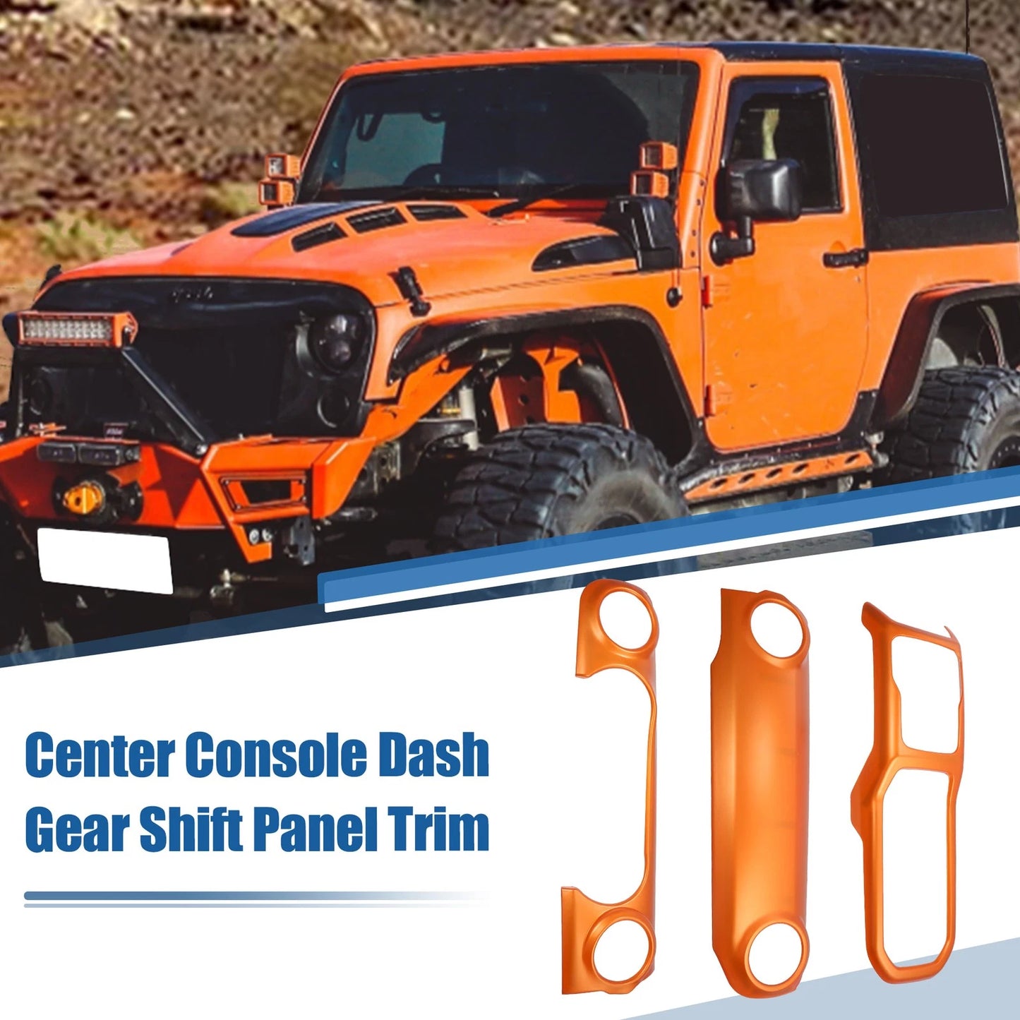 3 x Dashboard Gear Shift Panel Covers for Jeep Wrangler JL JLU Gladiator JT