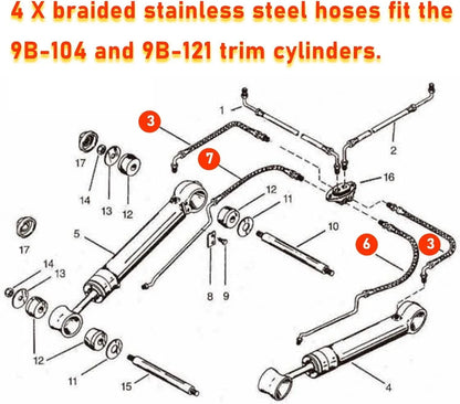 Trim and Tilt Hose Kit for Mercury Quicksilver (1990-2023)