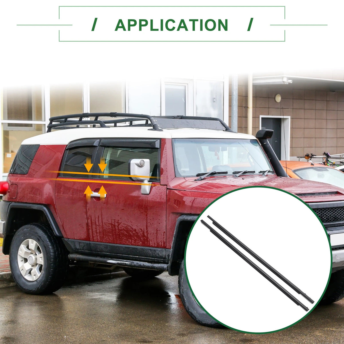 Front Left & Right Weatherstrip Window Seal for Toyota FJ (2007-2014)