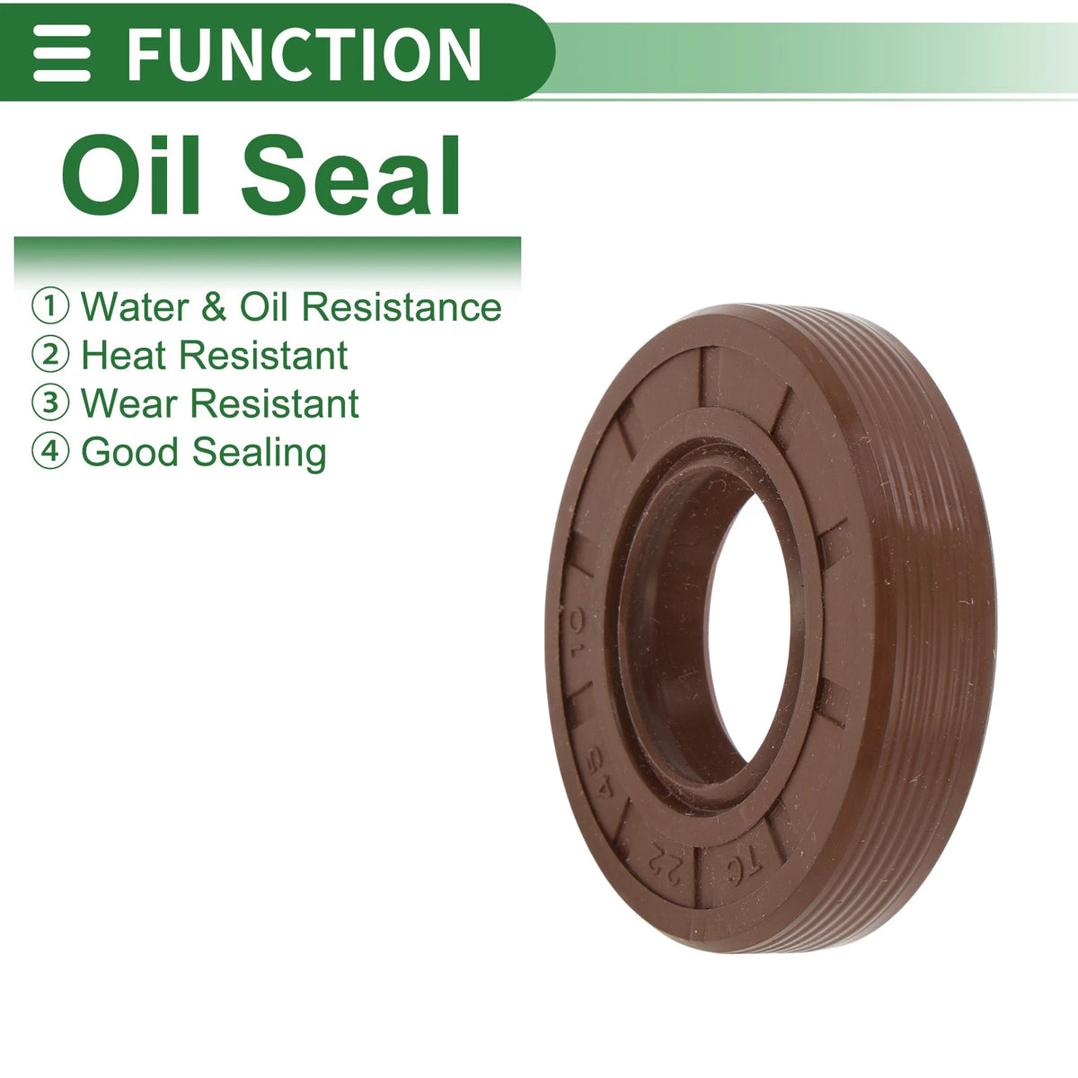 Oil Seal 22x45x10mm FKM Rubber Brown 5 Pcs