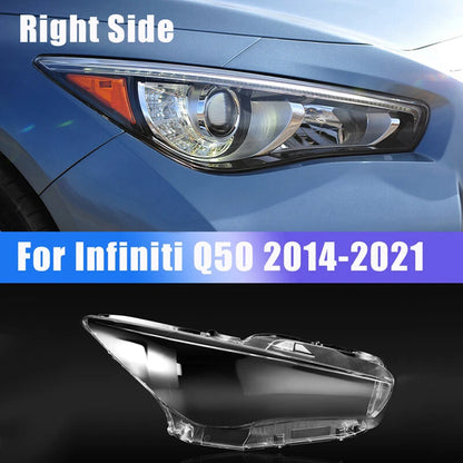 Right Side Headlight Clear Lens Cover for Infiniti Q50 (2014-2021)