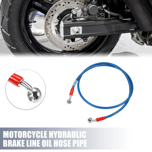120cm 47.24in 10mm Motorcycle Hydraulic Brake Line Hose Pipe 28° 0° Blue