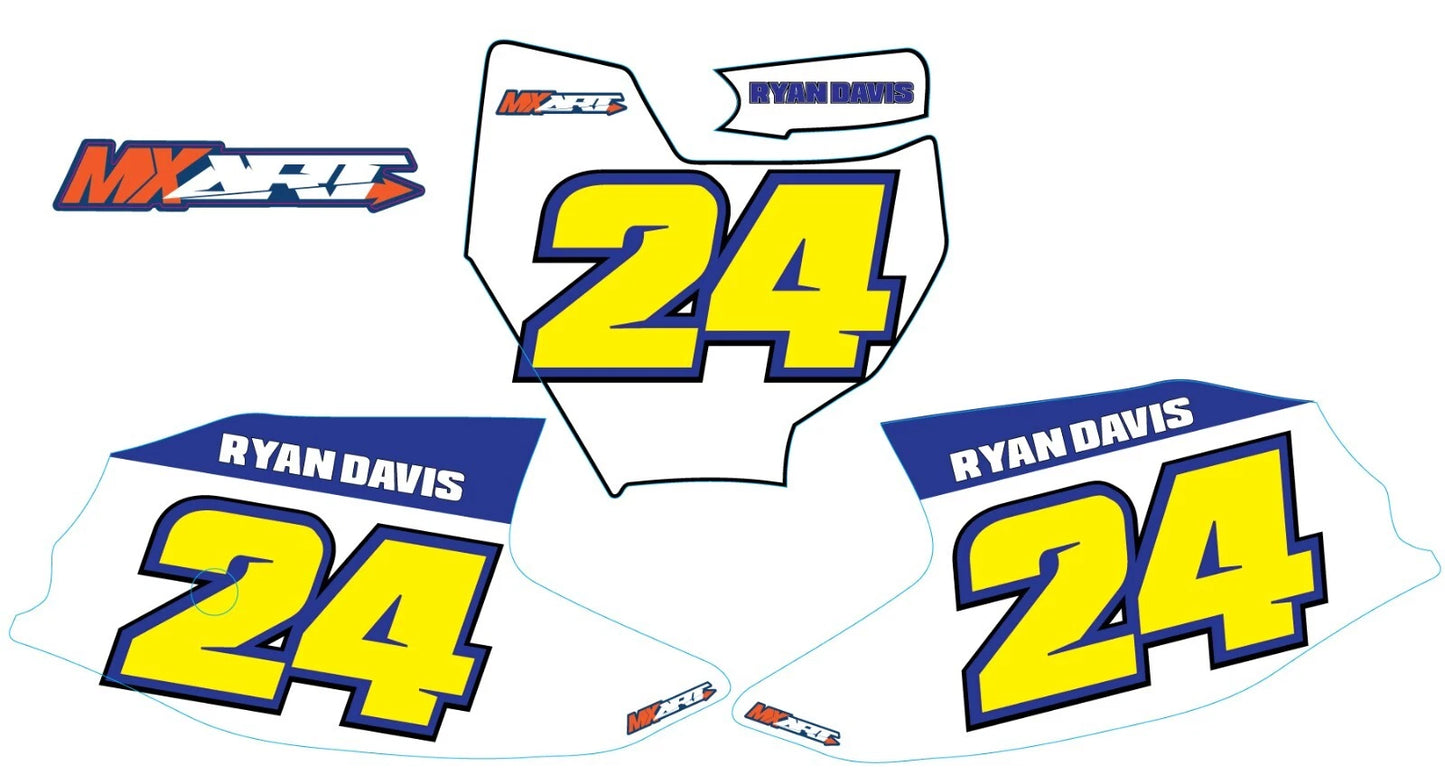 KTM 50 Custom Number Plate Stickers STOKED Style Decals (2016-2022)