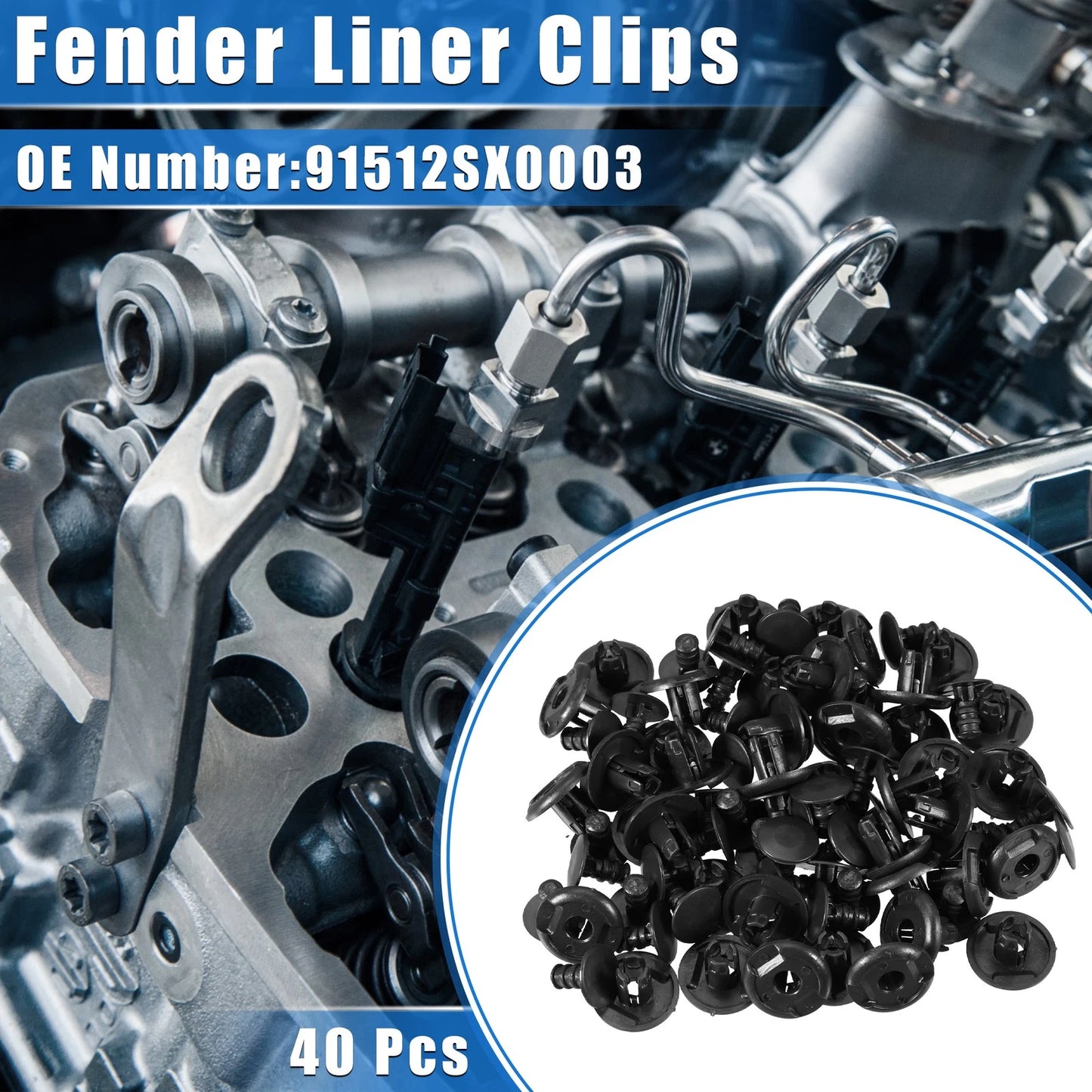40 Pcs Fender Liner Clips for Honda Automotive Clips