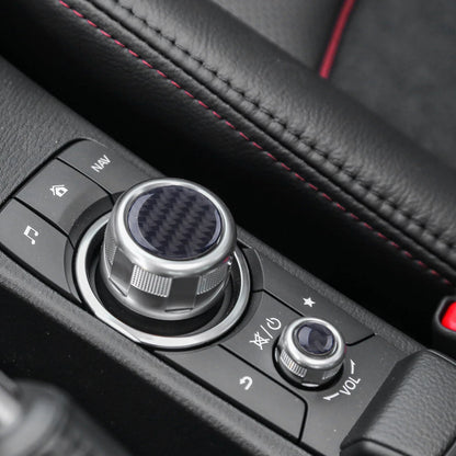 Carbon Fiber Volume Knob Cover for Mazda3, CX-3, MX-5 (2014-2023)
