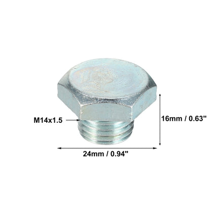 M14x1.5 Car Oil Drain Plug with Washer 4x for Buick Silver Tone