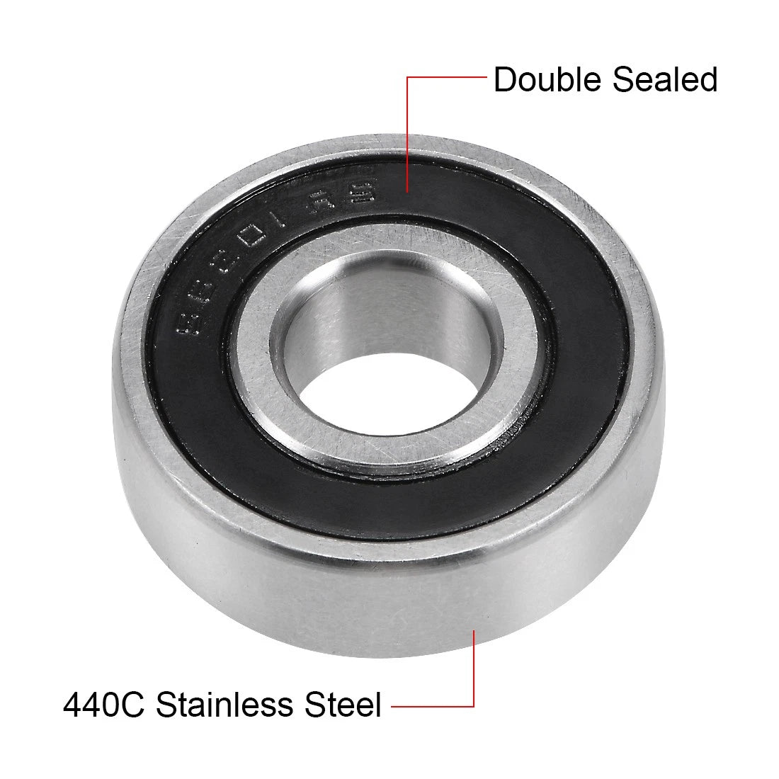 Stainless Steel Ball Bearing 12x32x10mm Double Sealed for 6201RS