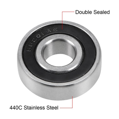 Stainless Steel Ball Bearing 12x32x10mm Double Sealed for 6201RS