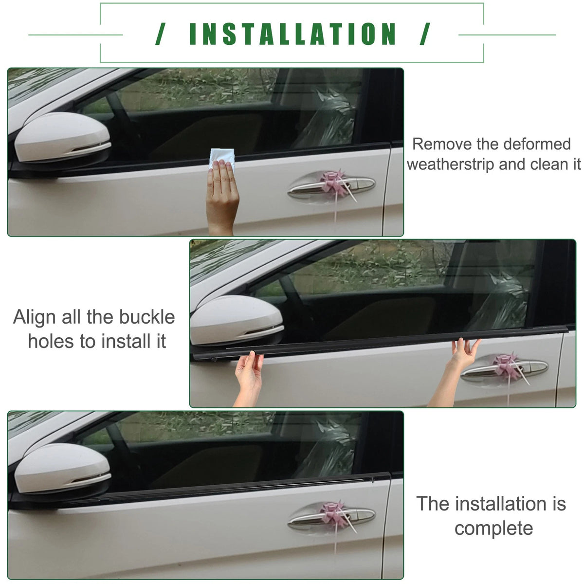 Weatherstrip Window Trim Seal Belt for Toyota  - 1 Set