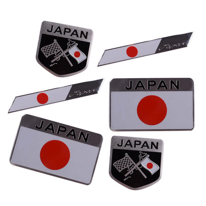 6 x 3D Japan Flag Fender Badge Emblem Decal for Car Trunk