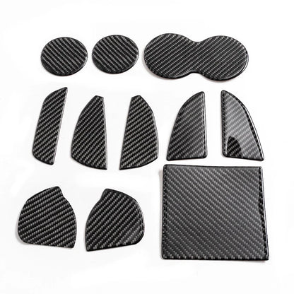 11Pc Carbon Fiber Door Slot Pad Trim Covers for Dodge Challenger (2015-2020)