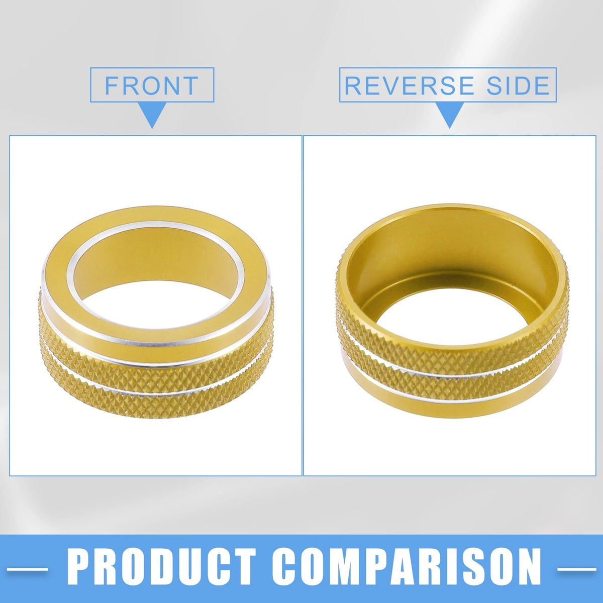 AC Control Switch Knob Cover for Toyota Corolla 2020-2022 Gold Tone (2 x)