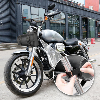 Tool Bag / Handlebar Bags / Luggage - Faux Leather Black for Motorcycle