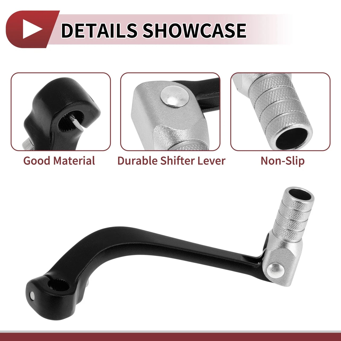 Folding Motorcycle Gear Shifter Lever for Honda CRF110F (2013-2018) Black Silver