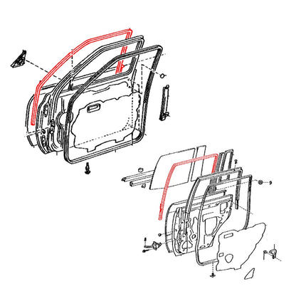 Door Glass Run Channel Set for Toyota Land Cruiser 1990-1997