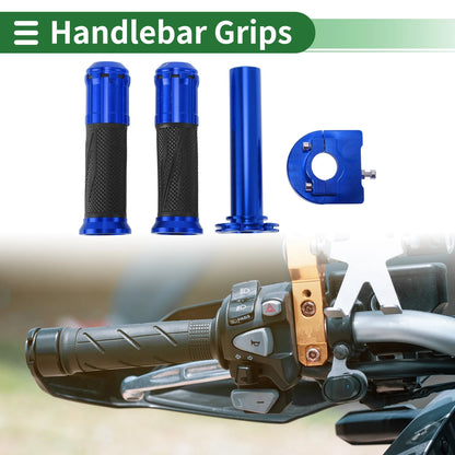 7/8 22mm Hand Grips Rhombus Pattern Blue for Motorcycle