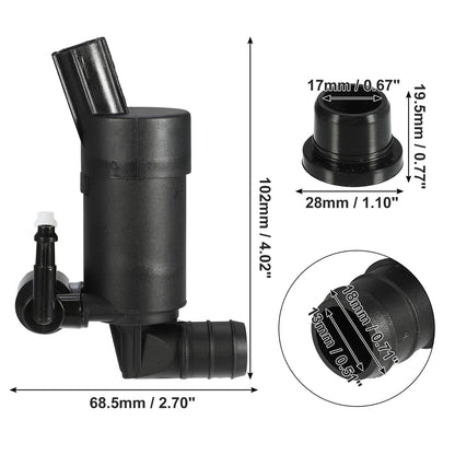 Windshield Washer Motor Pump for Ford Focus (2012-2018) - Black 1 x Unit