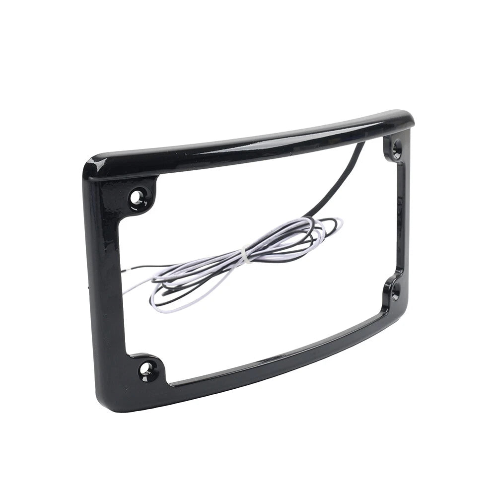 Black Rear License Plate Frame Bracket w/Light for Harley Touring (2009-2023)