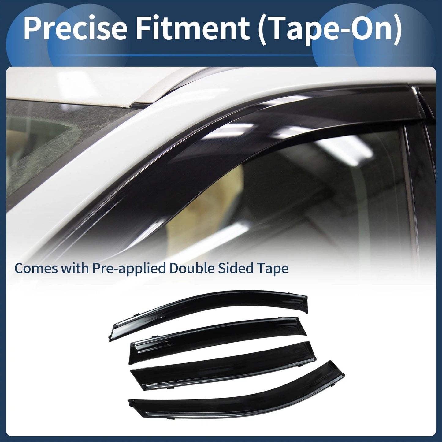 Window Deflectors for Toyota RAV4 2013 Side Window Vent Visors Black 1 Set