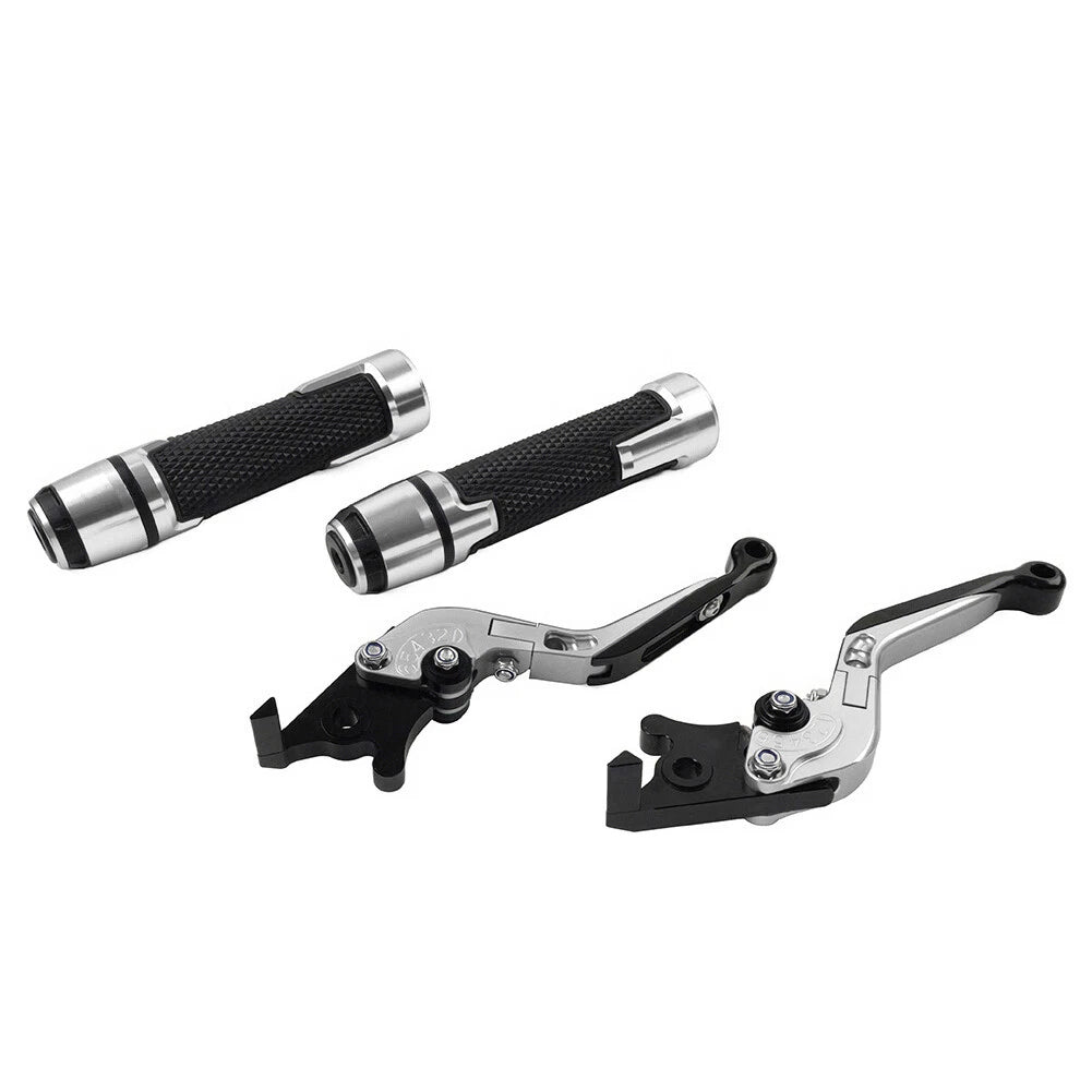 Silver Extendable Brake Clutch Levers Grip Set for Kawasaki ZX10R (2016-2023)