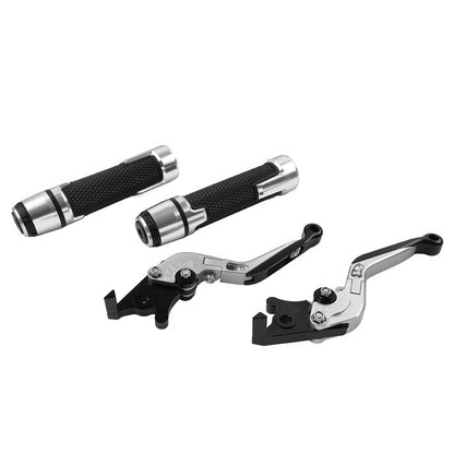 Silver Extendable Brake Clutch Levers Grip Set for Kawasaki ZX10R (2016-2023)