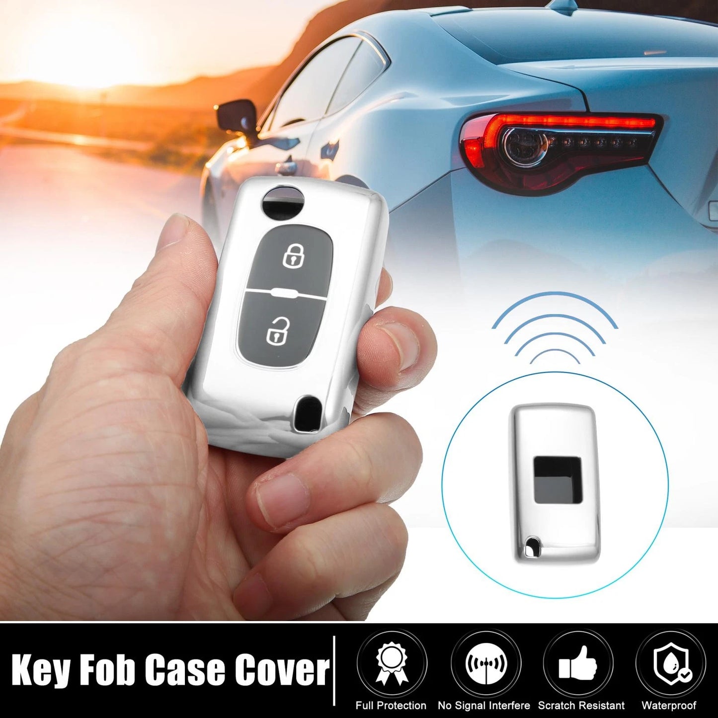 Silicone Key Fob Case Cover for Peugeot 207 307 308 407 (2006-2014)