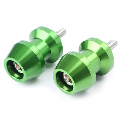 6mm Green Swingarm Spool Sliders for Yamaha R1, XV250, R6, YZF600, FZ6, FZ8