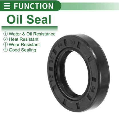 Oil Seal / 30x50x10mm / Seal Ring Rotary Shaft Seal NBR Rubber Black 5 Pcs