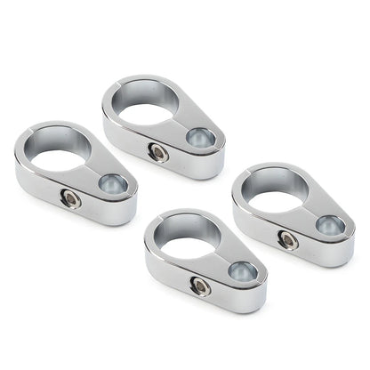 4X Chrome Brake Clutch Cable Wire Clamp Clip for Harley 1" Handlebar