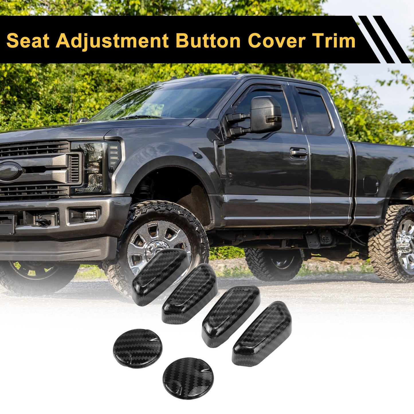 Carbon Fiber Seat Adjustment Knob Cover for Ford F-150 (2015-2024)
