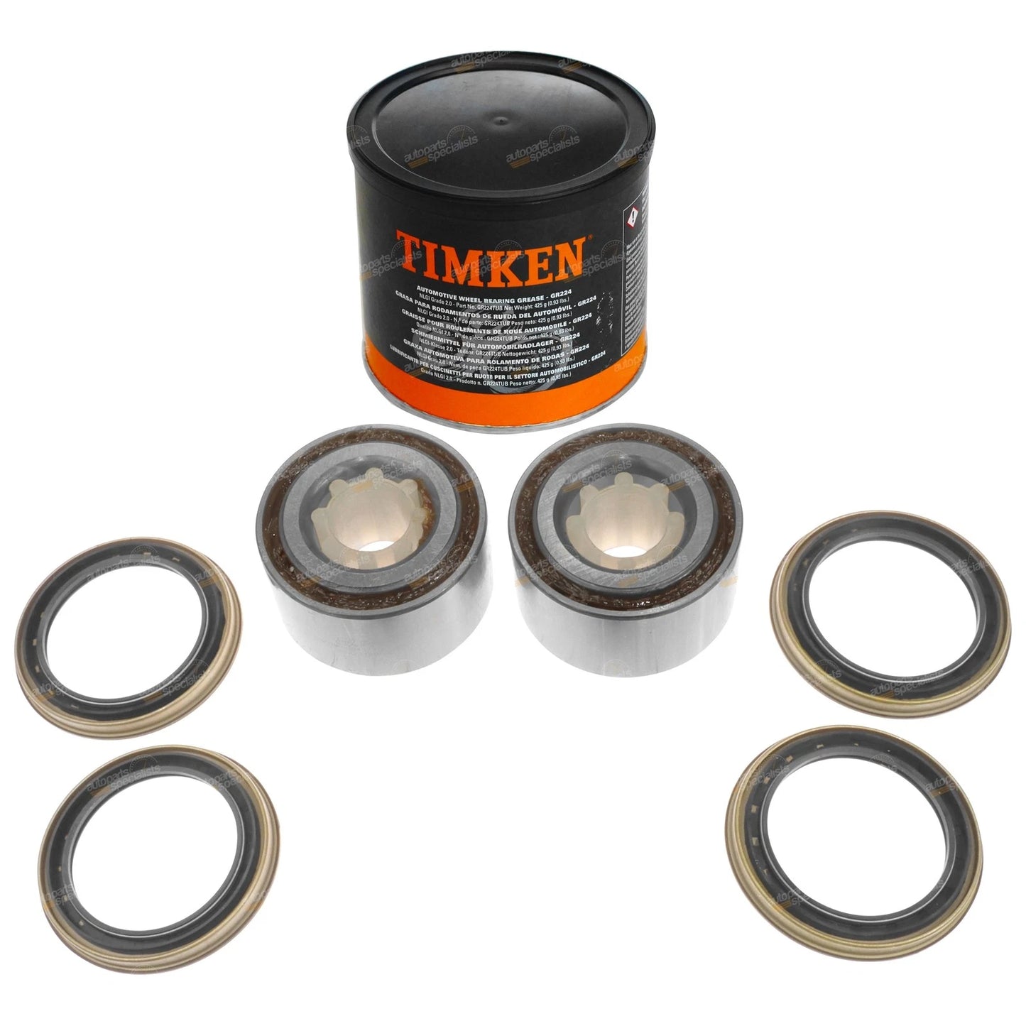 Front Wheel Bearing Kits + Grease for Nissan Infiniti Q45 (1993-1997)