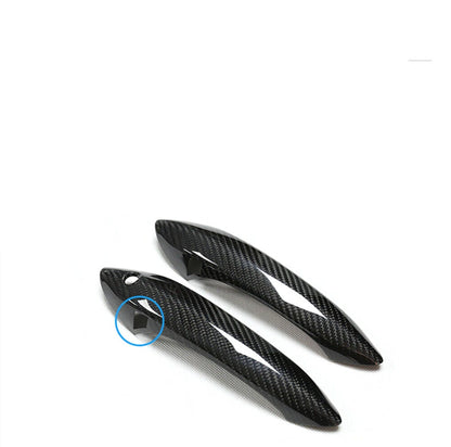 4 x Carbon Fiber Door Handle Covers with LED Sensor for BMW F01 F02 F06 F07 (2011-2017)