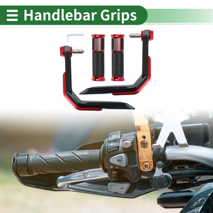 2 x Hand Grips Cover Kit Handlebar Cover Aluminum Alloy Red