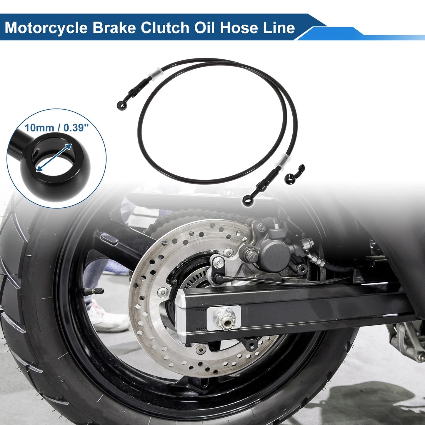 130cm Brake Clutch Oil Hose Line Nylon SS Wire Braided PU for Make Model
